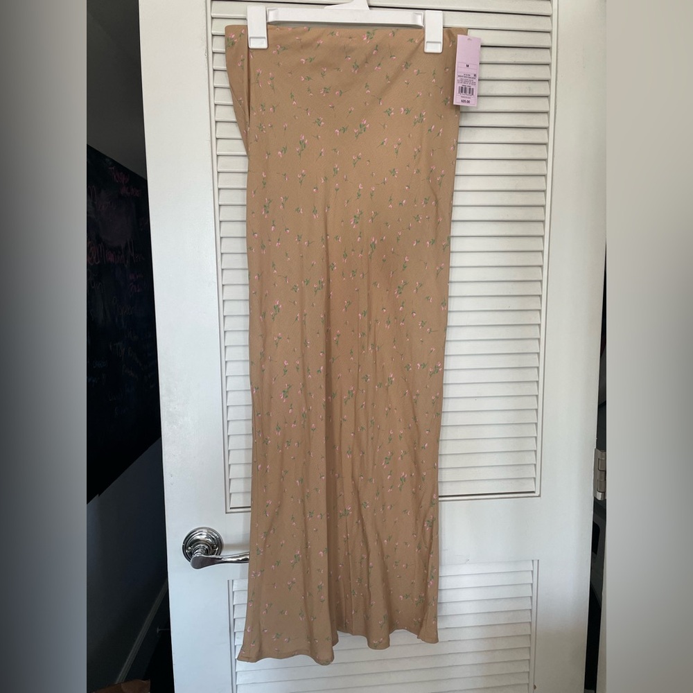 wild fable Beige Maxi Skirt with Tiny Floral Print - Picture 2 of 4